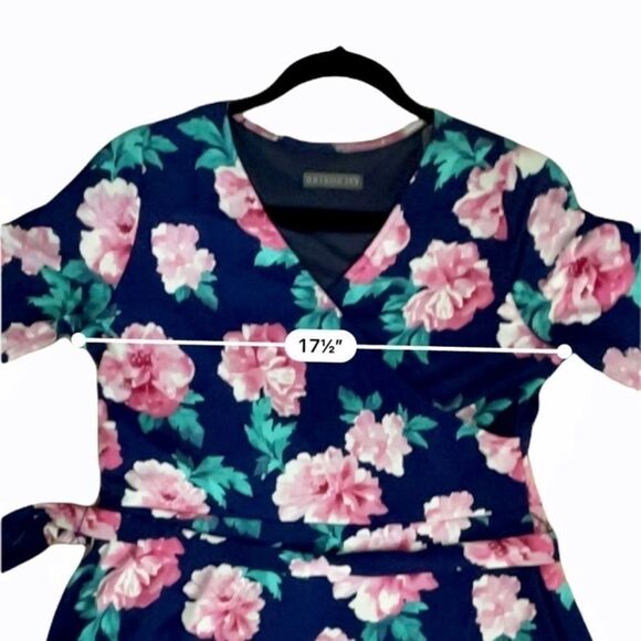 Brixon ivy faux wrap jersey style floral dress large - Picture 9 of 10
